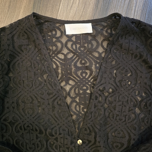 ZIMMERMANN Lace/Embroidered Romper, Black, Size 3/L (US Size 10) - Picture 3 of 8
